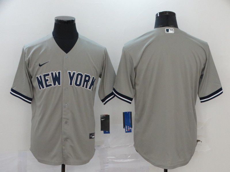 Men New York Yankees Blank Grey Nike MLB Jerseys->new york yankees->MLB Jersey